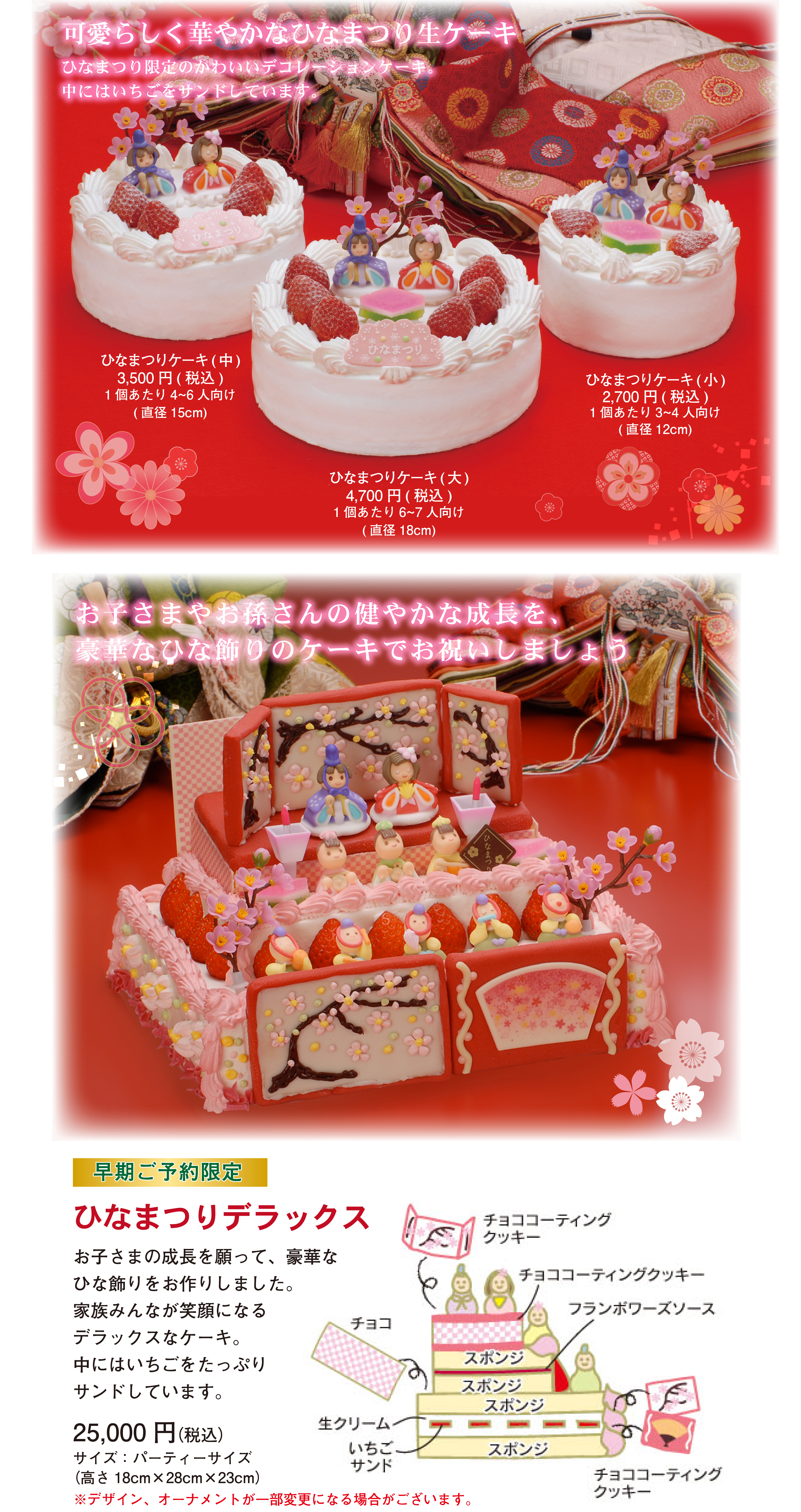 19ハタダのひなまつりケーキ 銘菓ハタダ栗タルト 畑田本舗